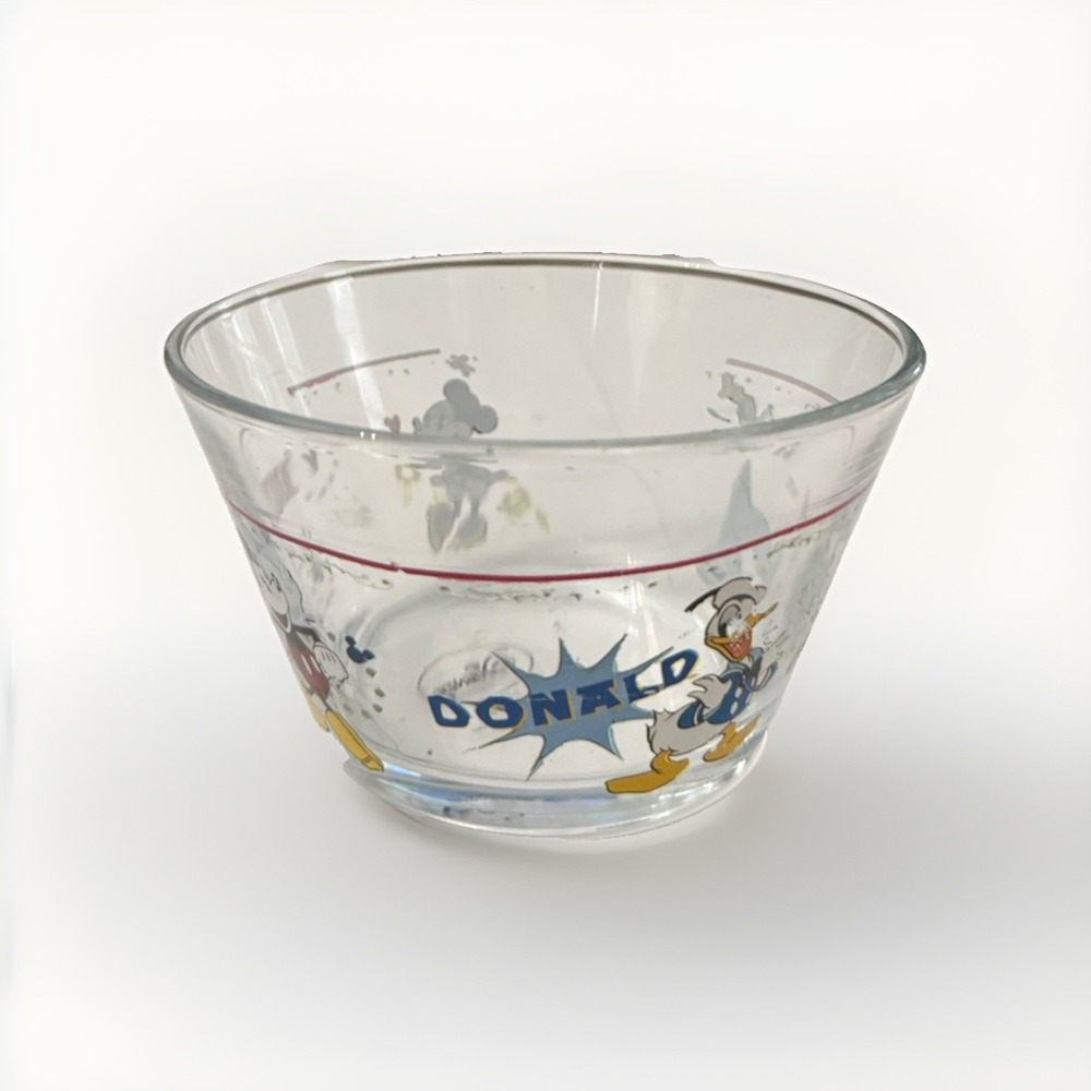 Mickey Mouse Disney Glass Bowl Goofy Minnie Donald READ